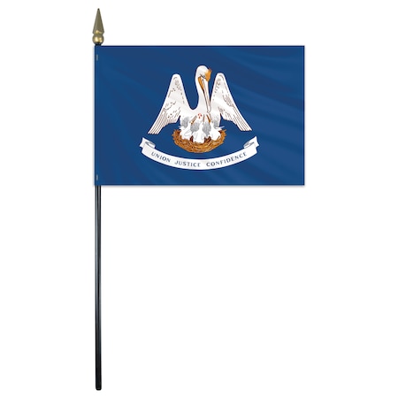 Louisiana E Gloss Stick Flag 12x18